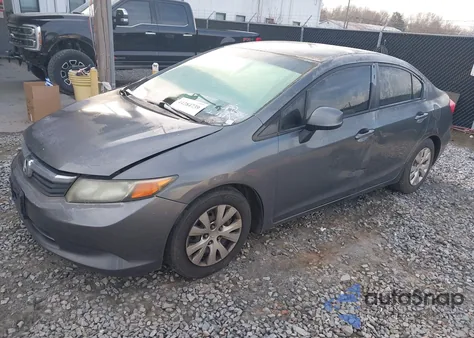 2012 Honda Civic Lx z USA, uszkodzony, nr VIN 2HGFB2F54CH318577